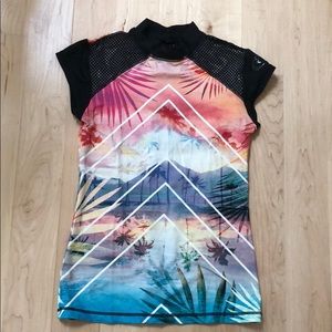 Rip curl tropical print swim shirt size xs/s